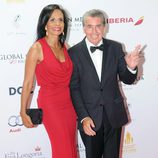 Manolo Santana y Claudia Rodríguez en la Global Gift Gala de Marbella 2014