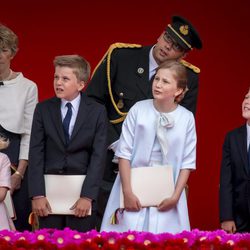 Los hijos de los Reyes de Bélgica en el Día Nacional de Bélgica 2014