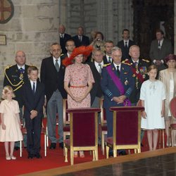 Los Reyes de Bélgica y sus hijos en el Día Nacional de Bélgica 2014