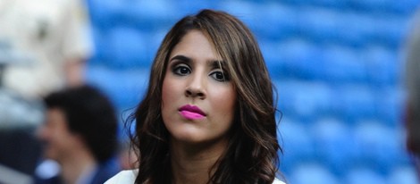 Daniela Ospina en la presentación de James Rodríguez como jugador del Real Madrid