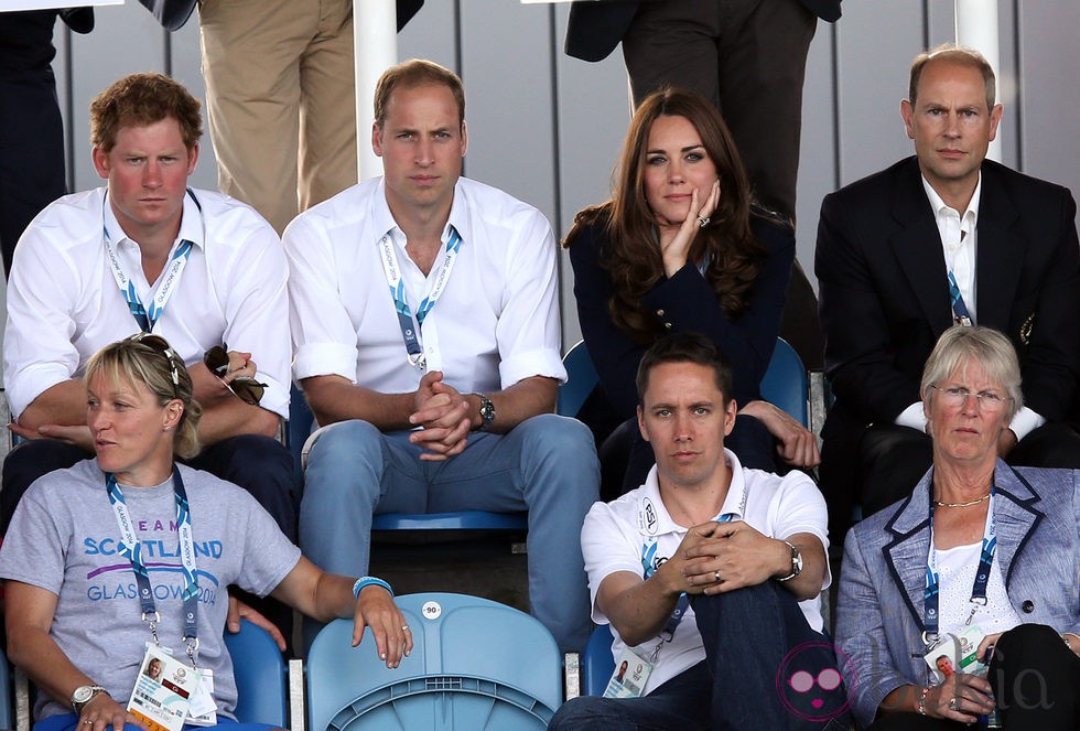 Los Duques de Cambridge, el Príncipe Harry y el Príncipe Eduardo en los Juegos de la Commonwealth 2014