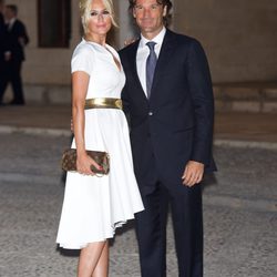 Carolina Cerezuela y Carlos Moyá en la recepción oficial de los Reyes de España en Mallorca