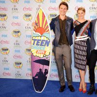 Ansel Elgort, Shailene Woodley y Nat Wolff en los Teen Choice Awards 2014