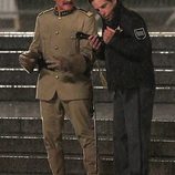Ben Stiller y Robin Williams en el rodaje de 'Noche en el Museo 3'