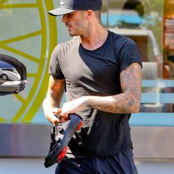 David Beckham tras su entrenamiento en el SoulCycle de Los Angeles