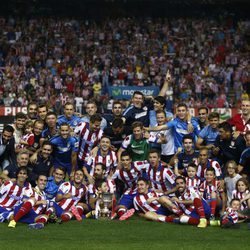 El Atlético de Madrid celebrando su victoria en la Supercopa de España 2014