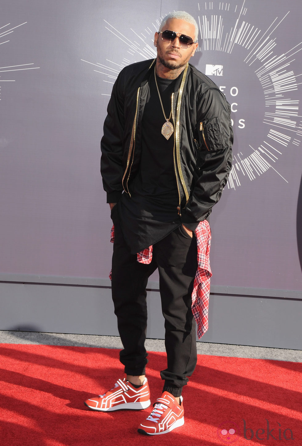 Chris Brown en la alfombra roja de los MTV Video Music Awards 2014