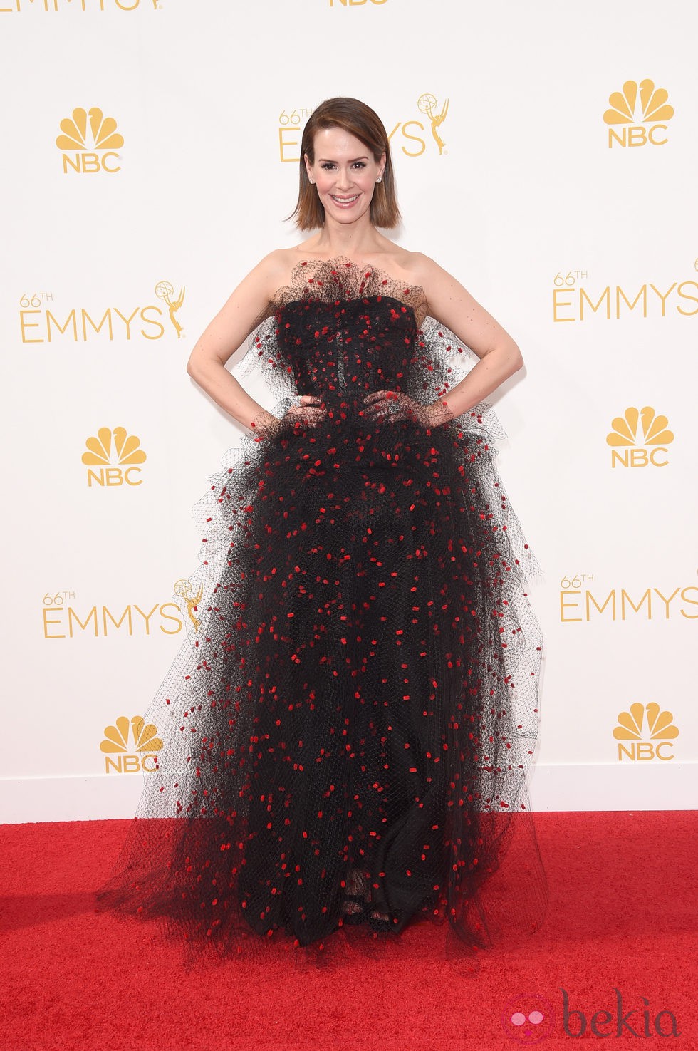 Sarah Paulson en la alfombra roja de los Emmy 2014