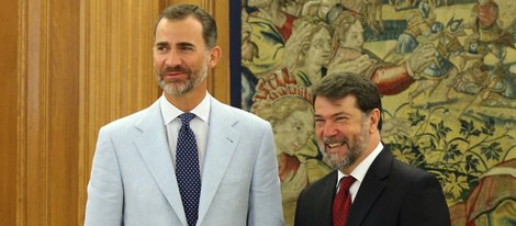 El Rey Felipe con Pedro Luis Alonso Fernández en una audiencia en La Zarzuela