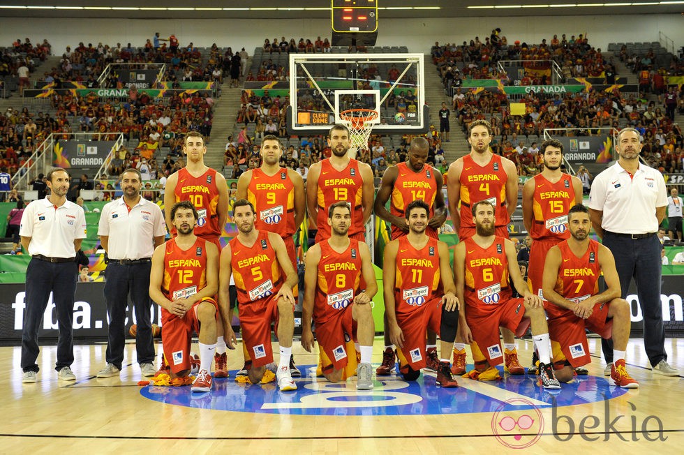 La Selección Española de Baloncesto en su primer partido del Mundial 2014
