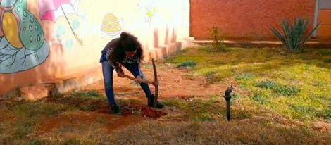 Sandra Blázquez durante su voluntariado en Marruecos