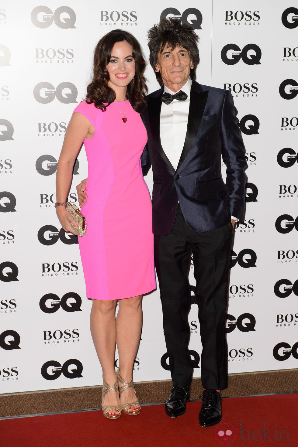 Ronnie Wood y su esposa en los Premios GQ Hombres del Año 2014