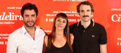Miguel Ramiro Ingrid Rubio y Julián Villagrán en el estreno de 'Ciudad Delirio'