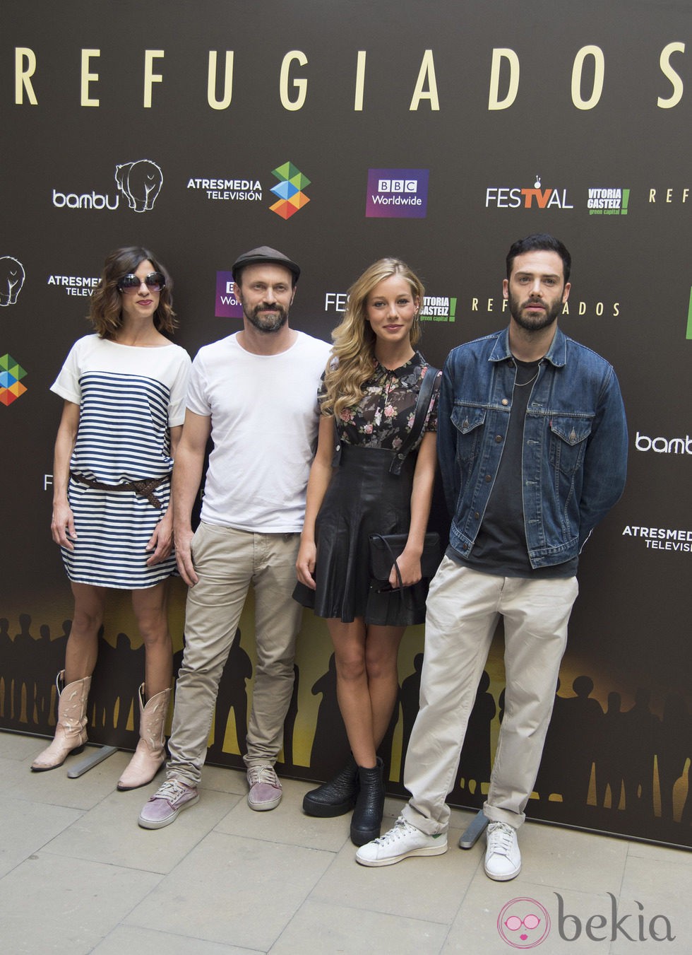 Natalia Tena, Will Keen, David Leon y Charlotte Vega en la presentación de 'Refugiados' en el FesTVal de Vitoria 2014