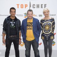 Yayo Daporta, Alberto Chicote y Susi Díaz en la presentación de 'Top Chef 2' en el FesTVal de Vitoria 2014