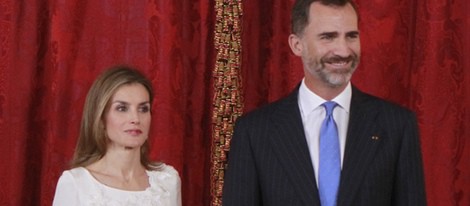 La Reina Letizia y el Rey Felipe VI durante un almuerzo con el presidente de Panamá en el Palacio Real