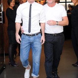 Leo Messi con Domenico Dolce a la salida de la tienda de Dolce&Gabbana en Milán