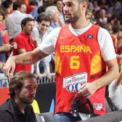 Mario Suárez en el partido del Mundial de Baloncesto 2014 Francia-España