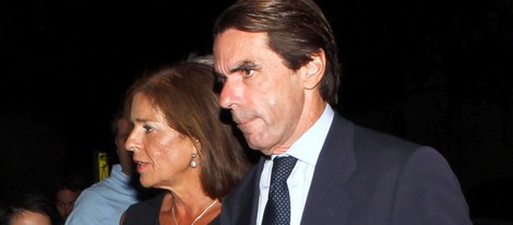 Ana Botella y José María Aznar en la capilla ardiente de Isidoro Álvarez