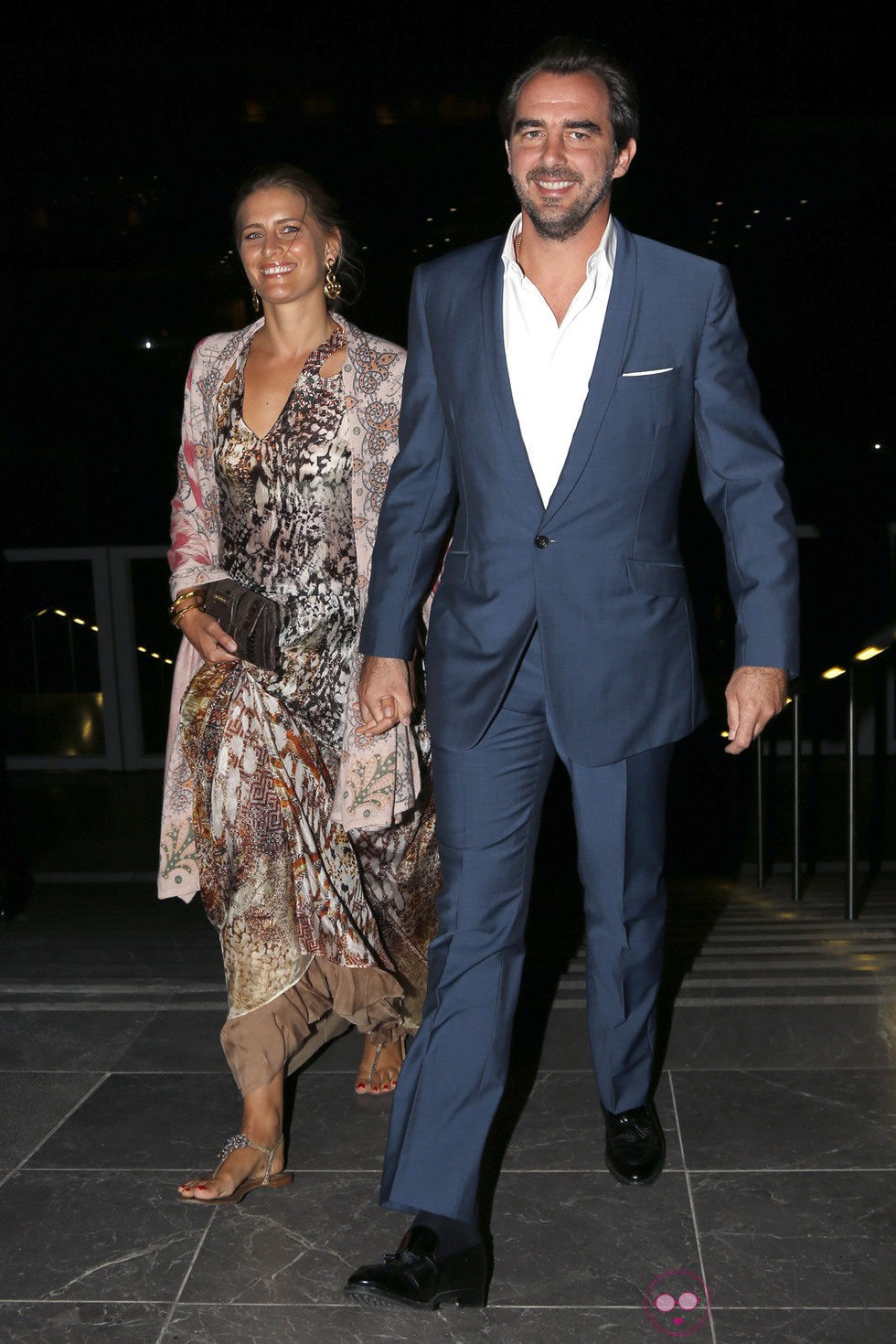 Nicolás y Tatiana de Grecia en la celebración de las Bodas de Oro de los Reyes de Grecia