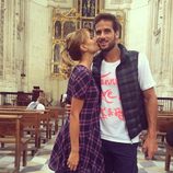 Alba Carrillo besa a Feliciano López en la Iglesia de Toledo en la que se casarán en 2015