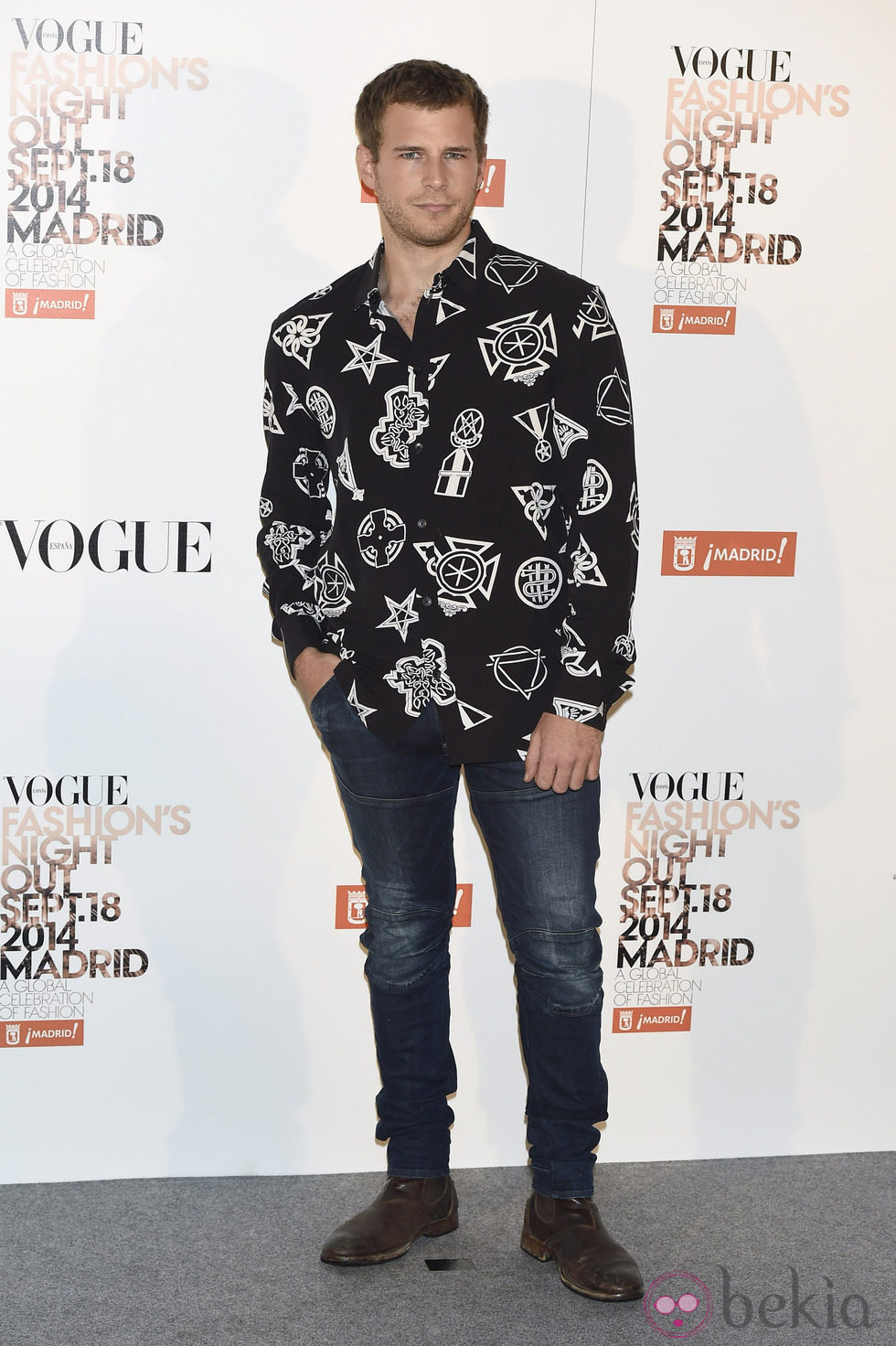 Álvaro Cervantes en la Vogue Fashion's Night Out Madrid 2014