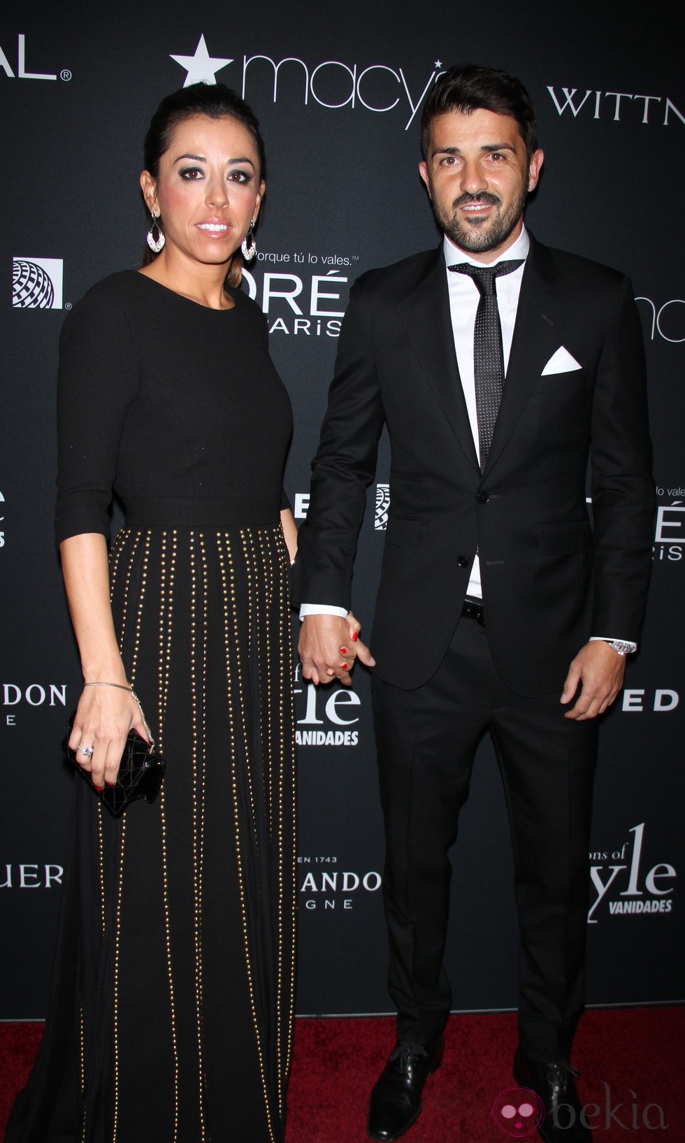 David Villa y Patricia González en la entrega de los Premios Vanidades 2014