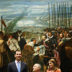 Los reyes Felipe y Letizia con el pintor Antonio López en el Museo del Prado