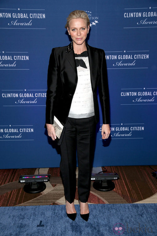 Charlene de Mónaco luce embarazo en los Clinton Global Citizen Awards 2014