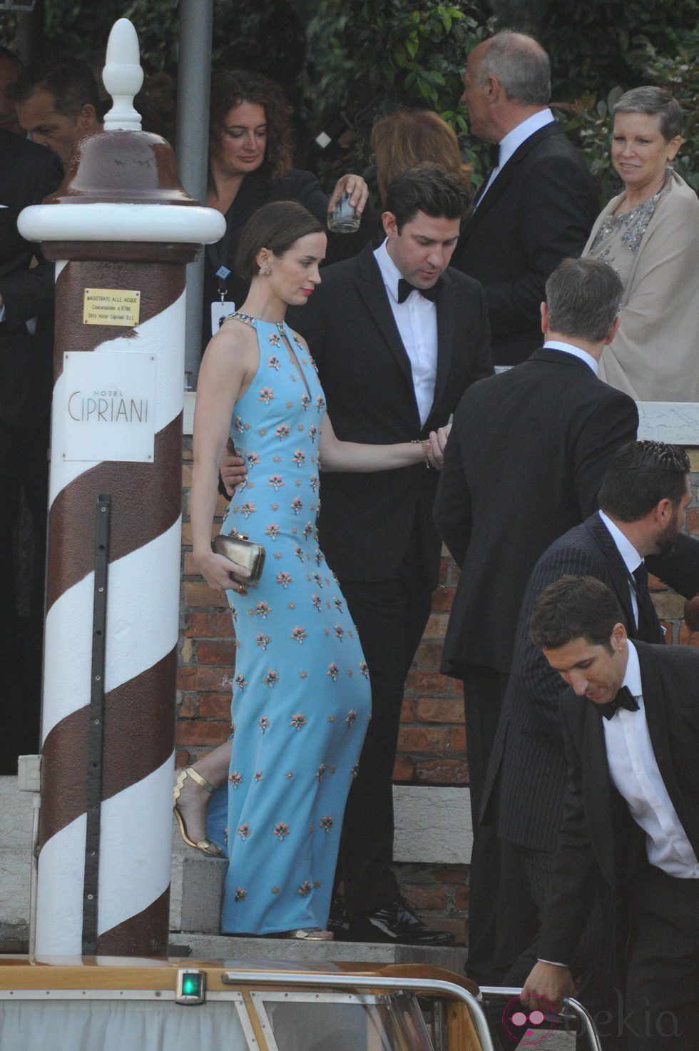 Emily Blunt y John Krasinski en la boda de George Clooney y Amal Alamuddin