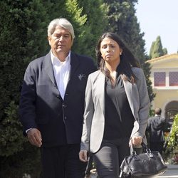 José Verdasco y su hija Sara en el funeral de Miguel Boyer