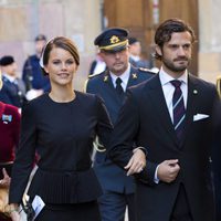 Carlos Felipe de Suecia y Sofia Hellqvist en la apertura del Parlamento 2014