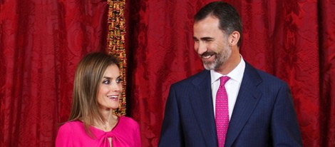 Los Reyes Felipe y Letizia en el almuerzo al presidente de Honduras y su esposa