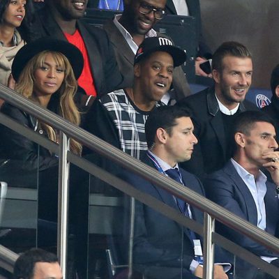 Beyoncé y Jay Z con David Beckham en París