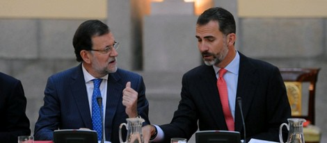 Mariano Rajoy y el Rey Felipe en la reunión anual del Patronato del Instituto Cervantes