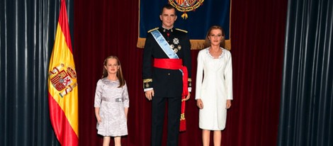 Figuras de cera de los Reyes Felipe y Letizia y de la Princesa Leonor