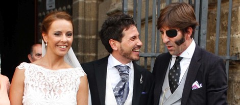 David de María y Lola Escobedo en su boda con Juan José Padilla
