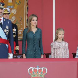 Los Reyes Felipe y Letizia, la Princesa Leonor y la Infanta Sofía en el Día de la Hispanidad 2014