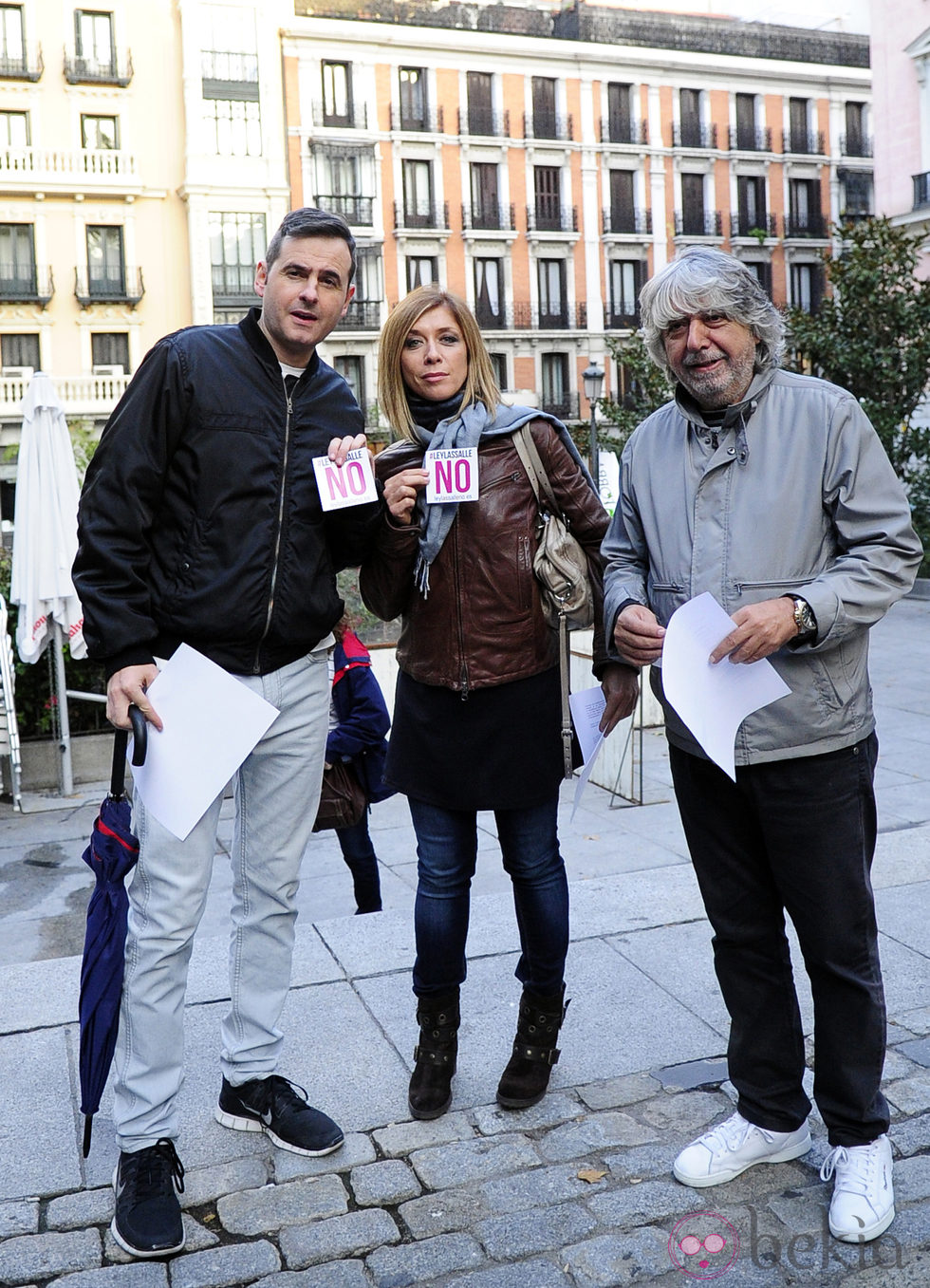 Luis Miguel Segui, Eva Isanta y Ricardo Arroyo en la manifestación contra la Ley Lasalle