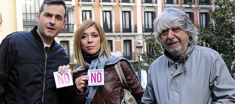 Luis Miguel Segui, Eva Isanta y Ricardo Arroyo en la manifestación contra la Ley Lasalle