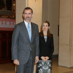 Los Reyes Felipe y Letizia en la presentación del 23 Diccionario de la Lengua Española