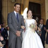 Leire Martínez y Jacobo Bustamante el día de su boda