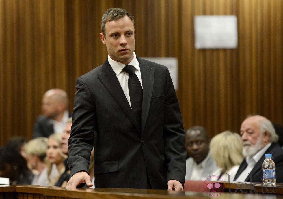 Oscar Pistorius el día de la sentencia por el homicidio de su novia Reeva Steenkamp