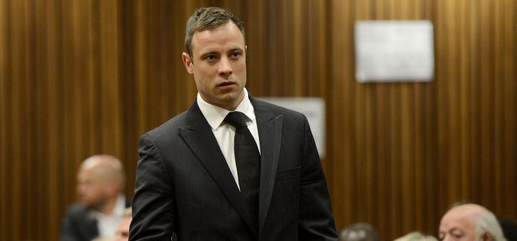 Oscar Pistorius el día de la sentencia por el homicidio de su novia Reeva Steenkamp
