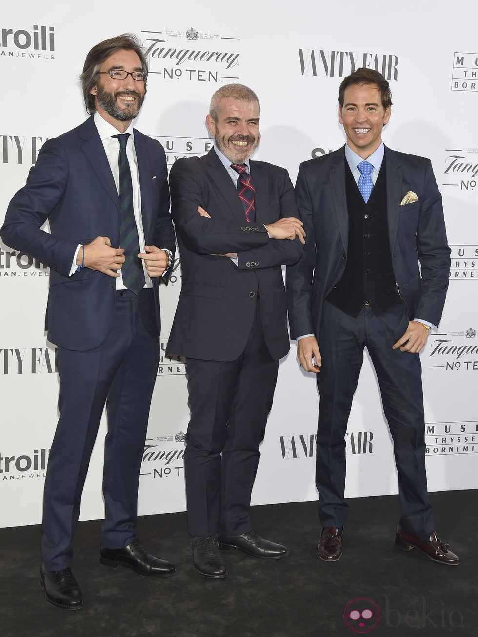 Iñaki Oyarzábal, Lorenzo Caprile y David Meca en la inauguración de la exposición Hubert de Givenchy en el Thyssen