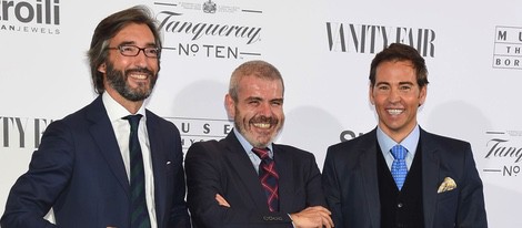 Iñaki Oyarzábal, Lorenzo Caprile y David Meca en la inauguración de la exposición Hubert de Givenchy en el Thyssen