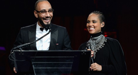 Alicia Keys y Swizz Beatz en la gala benéfica de Gabrielle's Angel Foundation