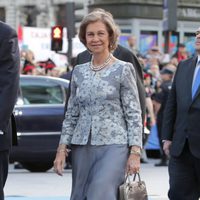 La Reina Sofía a su llegada a la entrega de los Premios Príncipe de Asturias 2014