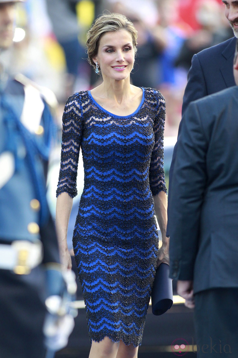 La Reina Letizia vestida de Felipe Varela en los Premios Príncipe de Asturias 2014