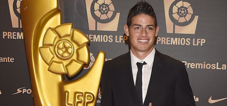 James Rodríguez en la entrega de los Premios de la Liga de Fútbol Profesional 2014